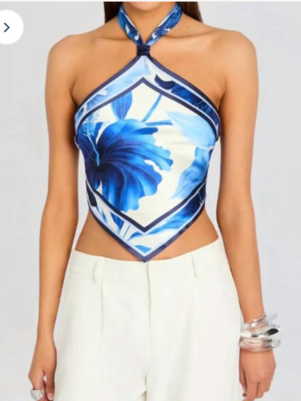 RETROFETE Jamie Top in Azure Primavera